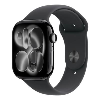 Apple Watch Series 11 GPS + Cellular • Caja de aluminio negro azabache de 46 mm • Correa deportiva negra – M\u002FL - Distribuidor Autorizado | Meses sin interés
