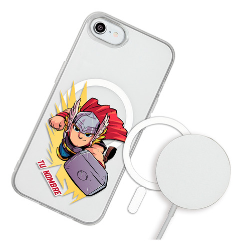 Funda Para iPhone Magsafe Thor Marvel  Con Tu Nombres