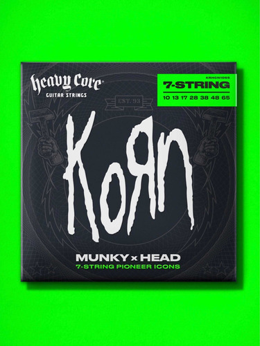 Cuerdas De Guitarra Eléctrica Dunlop Korn 010-65 7 Cuerdas