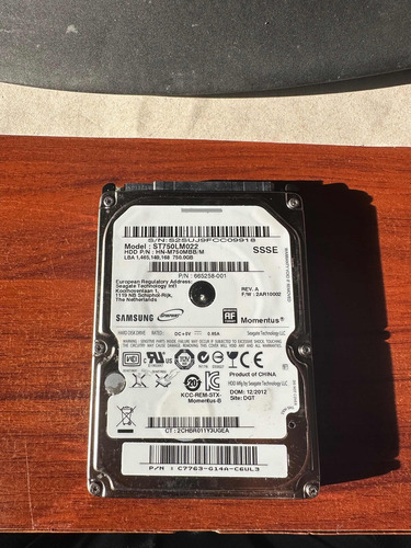 Disco Duro Sata 750gb Para Portatil