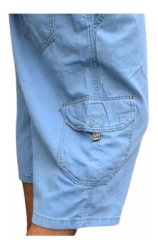 Bermuda Cargo Jeans Masculina Elástico E Cordão [ P Ao 60 ]