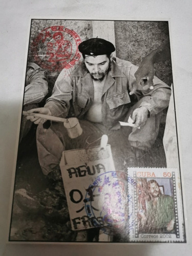  Postal Che Guevara Con Timbre 2002 Tomando Agua Fresca