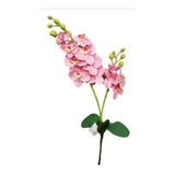 5 Orquídeas 3d Silicone Artificial Rosa 50 Cm Flor Galho 