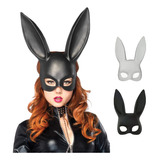 Máscara Orejas De Conejo Playboy Pareja Blanco+negro Kit 2pz