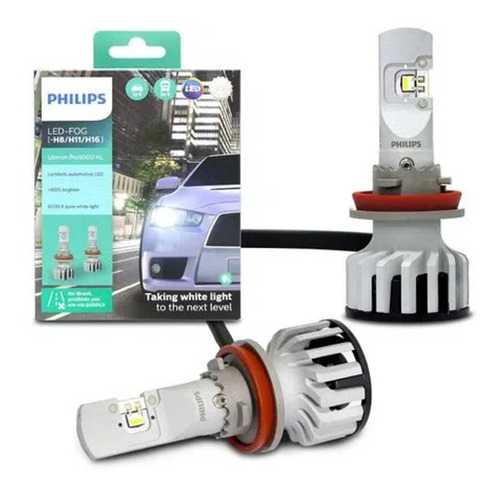 Lampada Ultra Led Philips H8 H11 Ultinon 6200k Original Kit