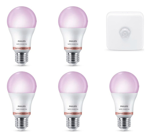 Lampara Led Color Rgbw Philips Smart 8w E27 X5 + Sensor Wiz 