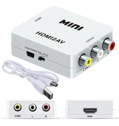 Convertidor Adaptador De Hdmi A Rca Full Hd 1080p