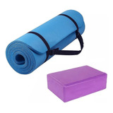 Combo Mat Yoga 12mm + Ladrillo Yoga Pilates Antideslizante C