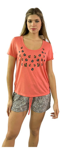 Pijama De Verano De Mujer, Animal Print Maria Liz. Art. 2513