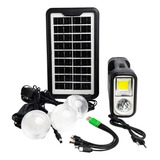 Kit Bateria Portátil Painel Solar 3 Lâmpadas Led Emergencia