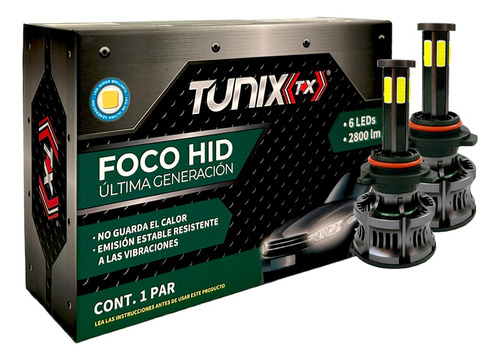 Kit De Focos Hid 6 Led Alta Y Baja 2800lm