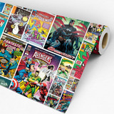 Papel De Parede Adesivo Quadrinhos Hq Super-heróis Marvel Dc