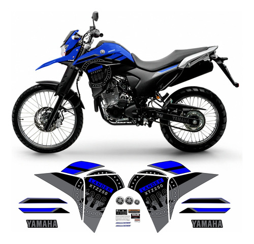 Kit Adesivos Yamaha Lander Xtz 250 2023 2024 Azul Completo