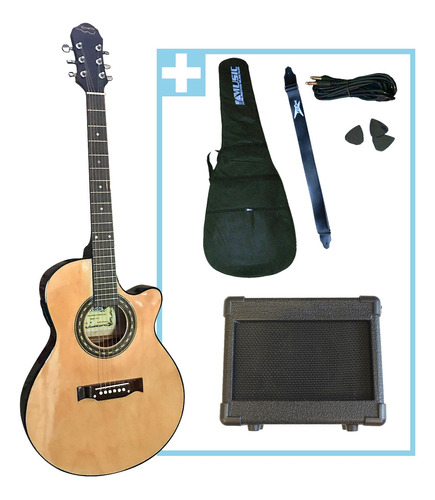 Guitarra Electroacustica Gracia 300tvd + Ampli Portatil 9v