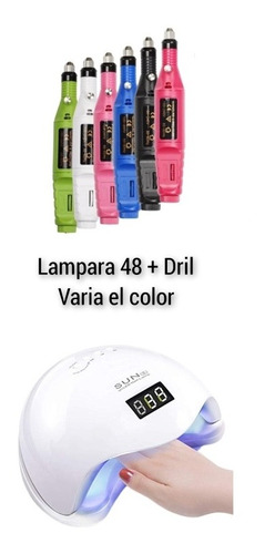 Combo Lampara Led/uv Uñas 48 Wats + Kit Pulidor