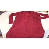 Campera Bolsillos Cardigan Bordo Grande Xl  Muy Bonita