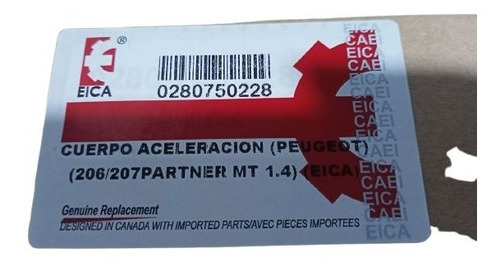 Cuerpo De Aceleracin Peugeot 206 207 Partner 1.4 Foto 4