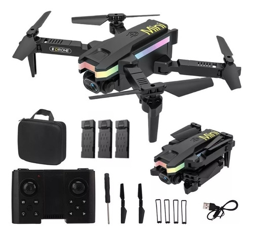 Dron Profesional 4k Con Luces Led Y 3 Baterías