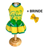 Roupa Pet Vestido Seleção Brasil Copa Do Mundo Gato Cachorro