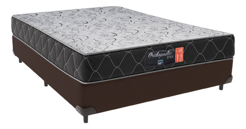 Cama + Box Casal Marrom Orthopedic D33 Frete Grátis 138x188