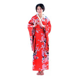 Albornoz Mujer Japonesa Tradicional Con Estampado De Kimono
