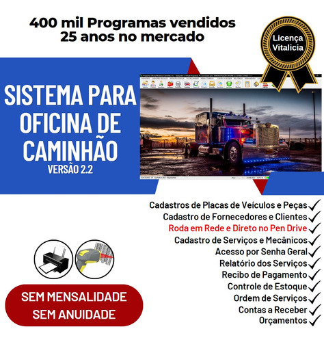 Sistema Oficina Mecânica Caminhão + Serviço + Estoque V2.2