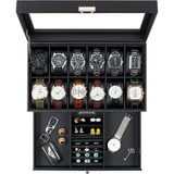 Organizador P/ Joyas Y Relojes Guka, C/ Tapa, 32.3 Cm, Negro