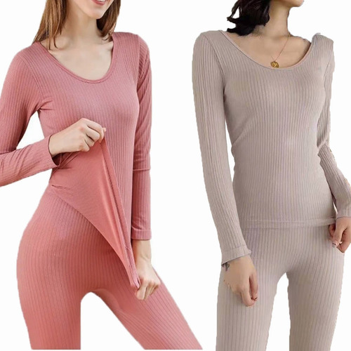 Dos Juegos De Ropa Interior Térmica De Algodón Para Mujer.