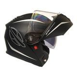 Capacete Moto Mormaii Articulado V1 Cordillera Óculos Solar Cor Cruise - Preto Fosco - Prata - Branco Tamanho Do Capacete L - 60