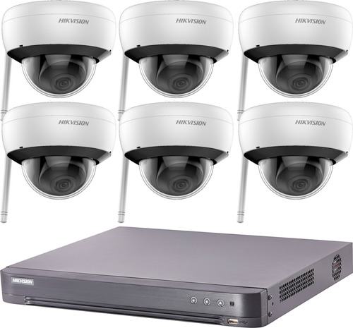 Kit Seguridad Ip Hikvision Dvr 8 Ch + 6 Camaras Wifi 2mp