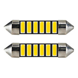 Kit X2 Lampara Tubular Cree Led 41 Mm Auto 12v Blanco