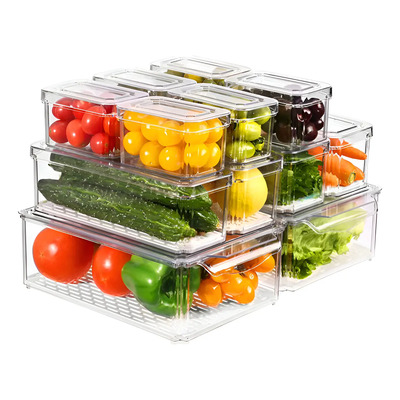 Pack de 12 Contenedores Brandtrendy Apilables para Refrigerador y Despensa Contenedores Transparentes de Plástico Libre de BPA Color blanco | Meses sin interés
