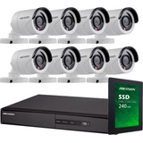 Kit Seguridad Hikvision Full Hd Dvr 8 + Disco 1 Tb Instalado + 8 Camaras Infrarrojas Exterior / Domos Interior + Ip M3k