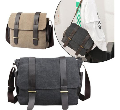 Bolsos Tipo Bandolera Retro Para Hombre, Bandolera De Lona P