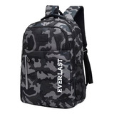 Mochila Militar Everlast Urbana Deportiva Color Camo Negro