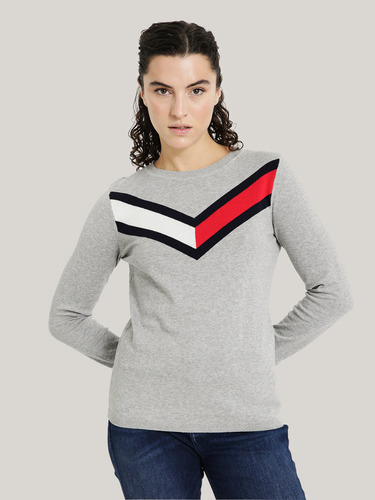 Sweater Con Diseño Chevron Gris Tommy Hilfiger