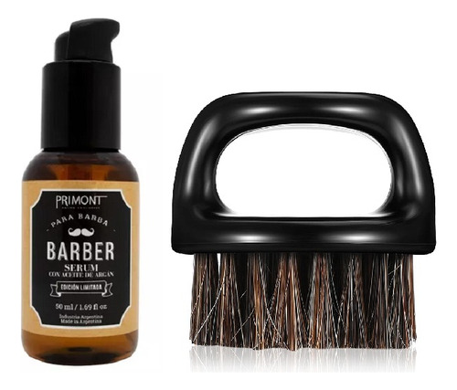 Pack Serum Aceite Barber Primont Y Cepillo Finger Brush