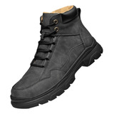 Hombres Casual Zapatos De Cuero Senderismo Chelsea Botas De