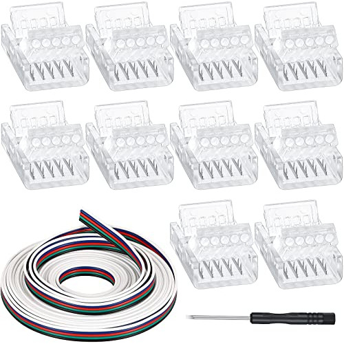 Kit De Conector De Tira De Led Rgbw De 10 Paquetes 5 Pi...