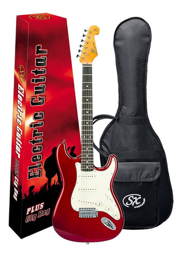 Guitarra Sx Sst62 Vintage Car Candy Apple Red Com Bag