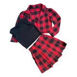 Conjunto Infantil Inverno Casaquinho Blogueirinha Xadrez