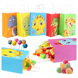 Bolsa De Papel Kraft Para Dulces De Dinosaurio Pack De 12