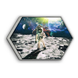 Cuadro Enmarcado Hexagonal Astronauta En Marte 60x90cm