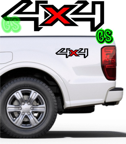 Sticker Calcomania Adhesivo 4x4 Ford Ranger Pick Up 2 Unds