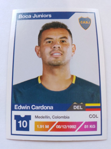 Figurita Futbol Argentino 2017/18 Num 89 Cardona Boca