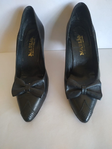 Zapatos Vestir-taco Aguja N° 35, Cuero Negro-detalles-vibora