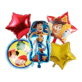 Pack 5 Globos Metalizados Woody Toy Story Aire O Helio