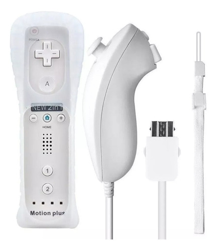 Kit Controle Remoto Jogo Nintendo Wii Com Capa + Nunchuck