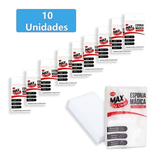 Clink Max Clean Esponja Mágica Kit 10 Unidades