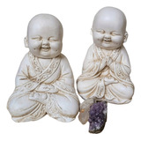 Set X2 Duo Buda Decorativo Pelado Bebe Uso Interior Exterior